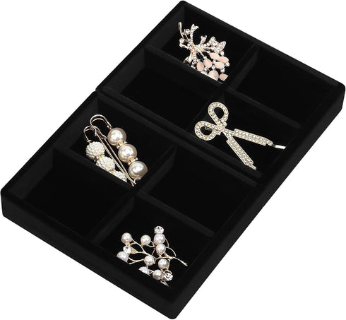 DesignSter Small Jewelry Tray-Ring Organizer 2PCS Premium Velvet Rings Earrings Display Tray Storage Insert Holder for Jewelry Box, Drawer, Dresse...