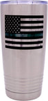 Rogue River Tactical Thin Green Line Flag Large 20 Ounce Stainless Steel Travel Tumbler Mug Cup Military Federal Law Enforcement Border Patrol Gam...