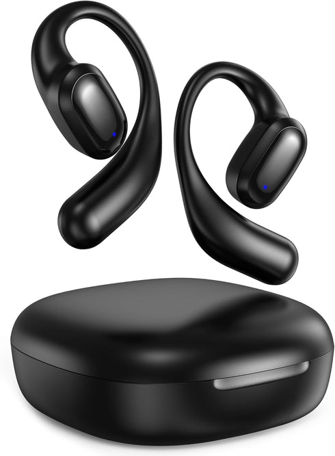 LeMuna Open Ear Headphones, Bluetooth 5.3 Wireless Earbuds with Earhooks, 60 Hours Playtime, Fast Charging, Sweat Resistant, Sport Earphones with ...