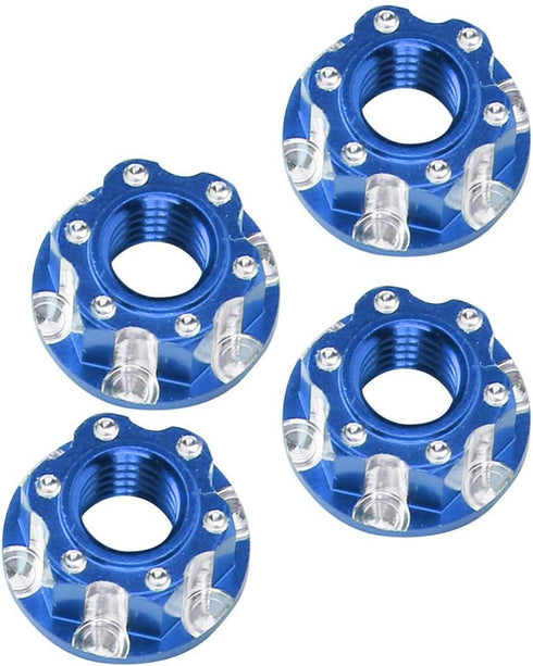 VGEBY 4pcs RC Hex Nuts, M4 Carving Hexagonal Nuts Aluminum Alloy Wheel Hex Nuts Fit for D3 D4 1/10 RC Car(Dark Blue) D4 Parts Terminal Removal Too...