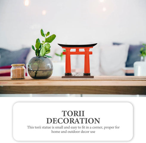 STOBOK Japanese Torii Gate Miniature Shrine Fairy Gardens Decor Zen Garden Japan Torii Gate Altar Shelf Bridge Landscape Ornament for Aquarium Fis...
