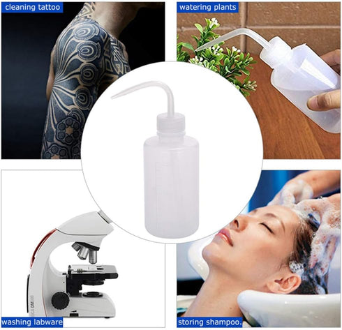 Yuelong Plastic Squeeze Bottle, 2Pcs Safety Wash Bottle 250ml Convenient Green Soap Supply Tattoo Squeeze Bottle with Scale Labels for Medical Lab...