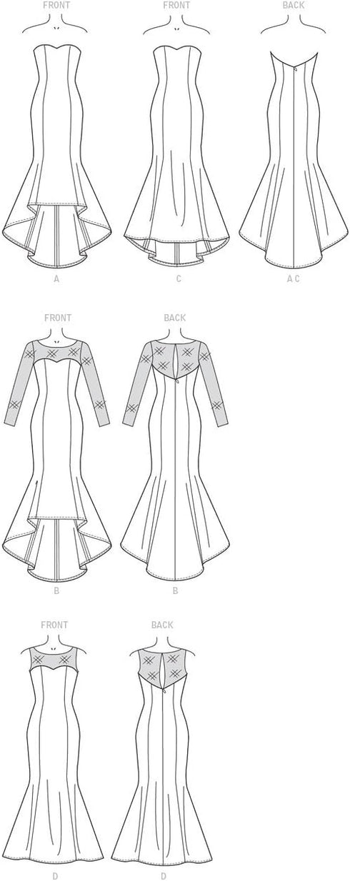 McCall's Patterns M7320 Misses'/Miss Petite Mermaid-Hem and High-Low Dresses, Size A5 (6-8-10-12-14)...