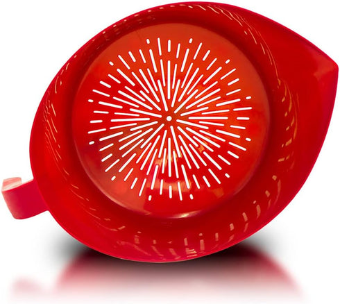 Colander Grease Strainer With Handle And Container, Catch Bowl With Lid 3 Piece Strain Set | Strains Ground Beef, Bacon & Pasta | Safe Kitchen Gad...