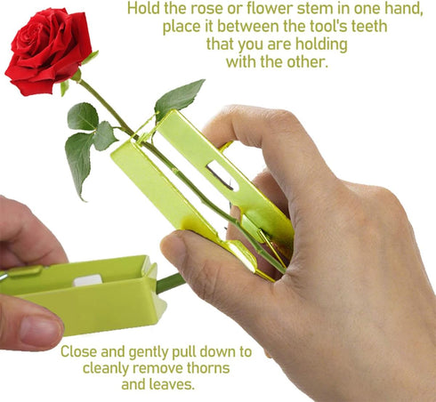 Portable Rose Thorn Remover, Thorn Stripper Tool, Leaf Stripping Tool, Stem and Leaf Remover Tool Metal Flower Stripper for Outdoor Gardening Flow...