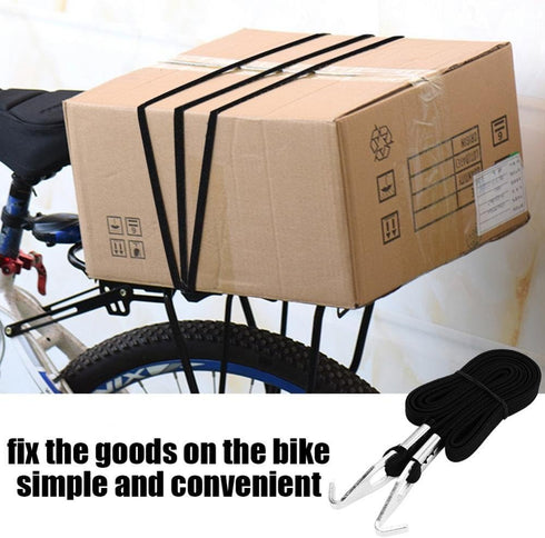 Bike Luggage Strap, Adjustable Elastic Bike Luggage Belts with Aluminum Alloy Hooks for Outdoor Hanging Tools (Black)...