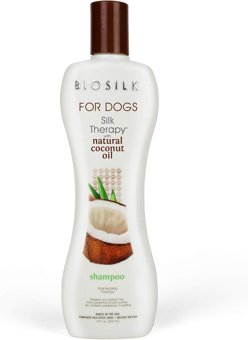 BioSilk for Dogs Silk Therapy Shampoo with Natural Coconut Oil | Coconut Dog Shampoo, Sulfate and Paraben Free Natural Shampoo for Dogs, 12 Fl Oz ...