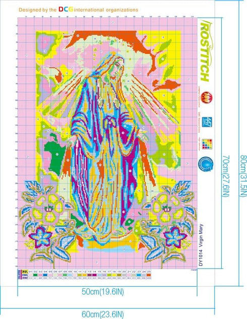 Virgin Mary Stamped Cross Stitch Kits - Pre-Printed Cross Stitch Kits for Beginners Adults,11 CT Patterns Dimensions Embroidery Kits Arts Craft Ki...