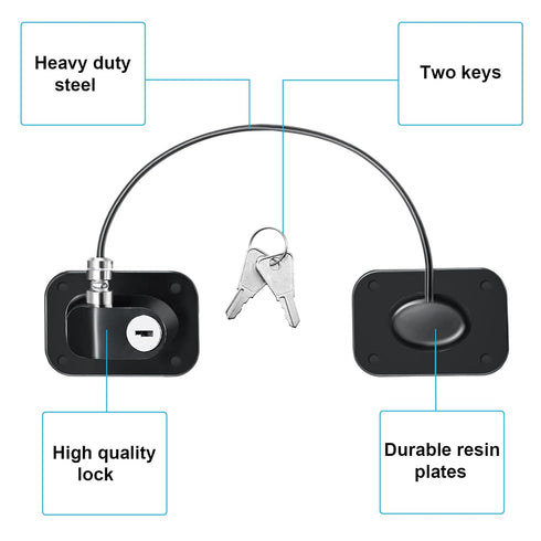 Hotop 4 Pack Fridge Cabinet Locks for Kids with Keys Self Adhesive Child & Baby Toddlers Proofing Mini Safety Locks for Refrigerator Deep Freezer ...