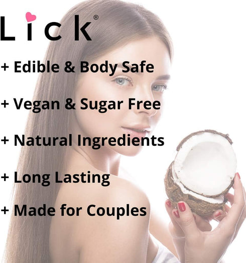 Coconut Flavored Massage Oil for Couples – Edible Massaging Lotion with Vitamin E, Sweet Almond and Coconut Oil is Non Sticky and Gentle on Skin –...
