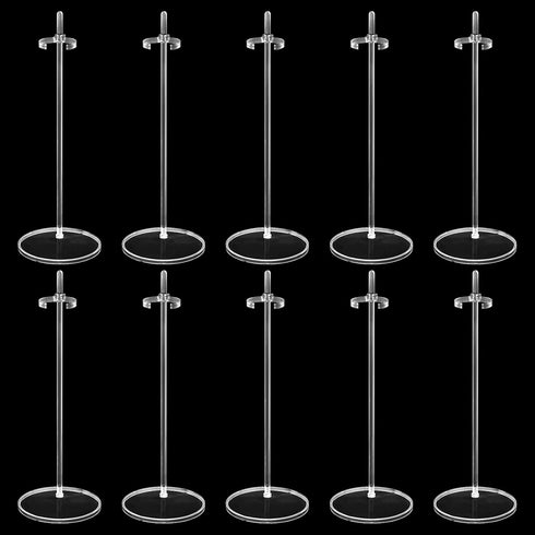 10 Pcs Acrylic Doll Stands Display Holder for 11" to 13" Dolls and Action Figures Doll Accessories...