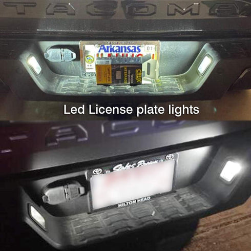 iBrightstar Super Bright LED Bulbs Package Kit Accessories Fit for Toyota Tacoma 2005-2021 Interior Map Dome Lights + Vanity Mirror Lights + Licen...