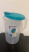 Sterilite 0488 One-Gallon Round Pitcher, Clear Base with Blue-Atoll (Teal) Lid and Tab...