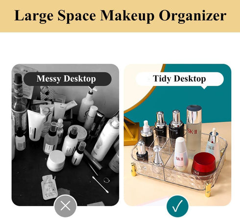Makeup Organizer Countertop Bedroom Vanity Clear Skincare Organizer Cute Cosmetic Display Cases for Perfumes Lipsticks, Transparent White...