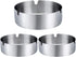 Pack of 3 Cigar Ashtray Tabletop Round Stainless Steel Ash Tray Suitable for Cigarette Ash Holder for Home...