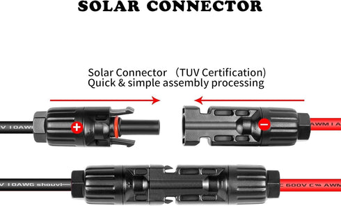 10AWG Solar Panel to Anderson Connector Cable 3FT, Solar Extension Cable Compatible with Solar Connector and Anderson Connector for Yeti Portable ...