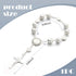 2 PCS Car Interior Rearview Mirror Decorative Pendant, 0.39" Rosary with Tori Cross Bead Hanging Pendant Bead String, Multi-Purpose Personalized F...