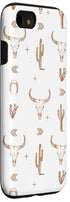 iPhone SE (2020) / 7 / 8 Western Country Boho Southern Bull Rustic Skull Chic Pattern Case...