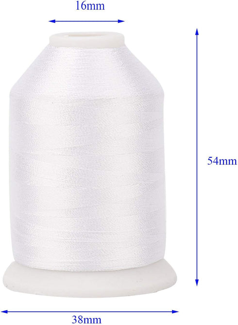 Simthread 4 White 2 Black 60WT Sewing Bobbin Fill Machine Embroidery Thread - 1500 Meters Spool Each…...