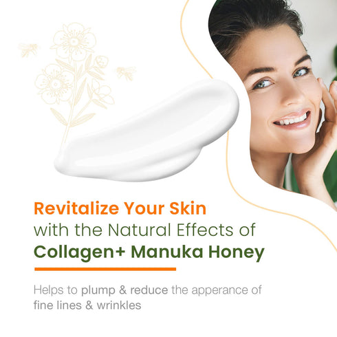 Collagen & Manuka Honey Daily Face Moisturizer - Moisturizing & Balances pH Level, Anti-aging & Firming Day Cream - Cruelty Free Korean Skin Care ...