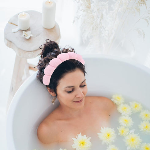 WHAVEL 3 Pack Spa Headband Skincare Headbands, Makeup Headband Sponge Terry Cloth Headbands Face Wash Headband Puffy Hair Band for Washing Face Wo...