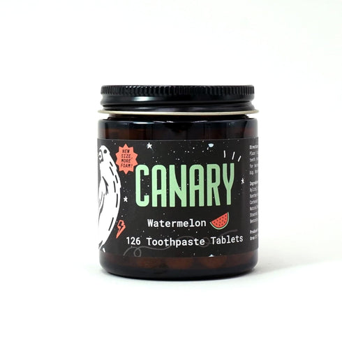 Canary Toothpaste Tablets Watermelon - Chewable Nano-Hydroxyapatite Teeth Cleaning Tablet - No Fluoride, Great for Travel, Zero Waste 126 Count...