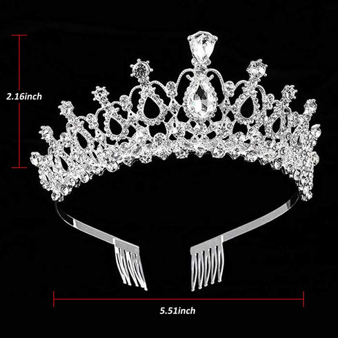 ZOCONE Birthday Tiara Crown for Women Girls, 2 Pack Crystal Princess Tiara for Women, Bridal Crowns for Wedding Party, Hair Accessories Headband w...