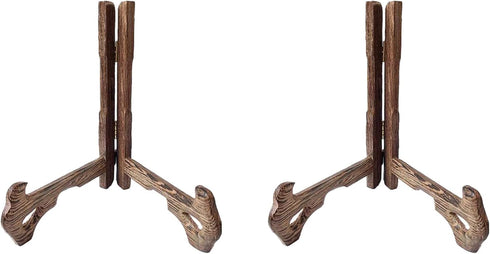 2PCS Plate Stand Foldable Plate Holder Jichimu Wood Easels Stands Multiple Purpose Display Stands (5 Inch)...