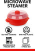 Microwave Steamer for Vegetables, Fish, Poultry & Rice – BPA-Free Healthy Oil-Free Cooking Container – Red – Dishwasher & Freezer Safe...