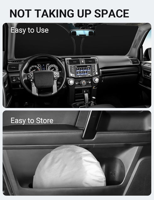 Proadsy 2025 Upgrade Windshield Sun Shade Custom Fit 2010-2025 Toyota 4Runner Sunshade 4-Layer Foldable Front Sunshade Protector Sun Visor Blocks ...