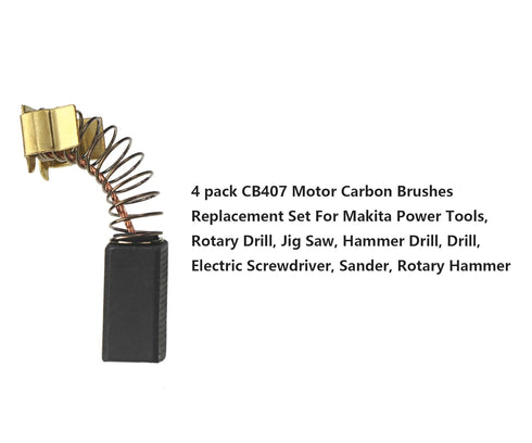 4 Pack CB407 Motor Carbon Brushes Replacement Set for Makita Power Tools, Rotary Drill, Jig Saw, Hammer Drill, Drill,Electric Screwdriver, Sander,...