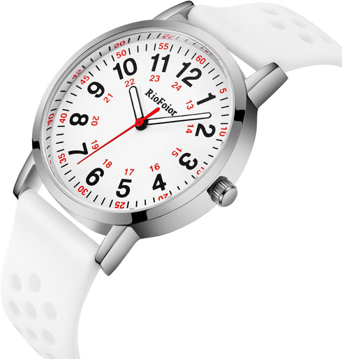 Nurse Watch for Nurses,Nursing Students,Medical Professionals,Doctors,with Variety Colors,Second Hand and 24 Hour,Soft Breathable Colour Silicone ...