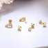 2 Pairs 925 Sterling Silver Flat Back Earrings for Women Dainty Gold CZ Flatback Cartilage Earring Small Helix Tragus Multiple Piercing Jewelry...
