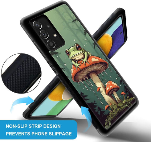 Compatible with for Samsung Galaxy A32 5G,Cute Frog Mushroom Forest Phone Case Dustproof Full-Body for Girl Women Case for Samsung Galaxy A32 5G...