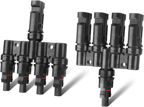 Solar Panel Connector Solar Y Branch 4 to 1 Solar Panel Splitter 4 Way 1000V Y Branch Solar Panel Parallel Connectors for Parallel Connection Sola...