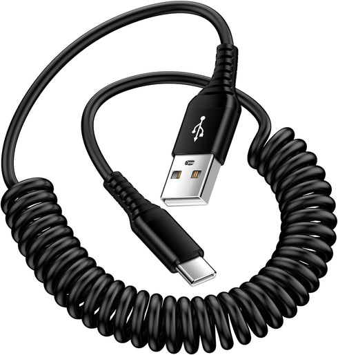 Android Auto USB C Cable for Car Retractable iPhone 15 Charger Cord USB to USB C Coiled Cell Phone Power Cord 3FT for iPhone 15/15 Pro Max/15 Plus...