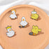 Duck Brooch Set Cartoon Duck Brooches Badges Funny Enamel Brooch Cute Little Yellow Duck Brooch Metal Badge White Duck Crown Duck Corsage Pin for ...