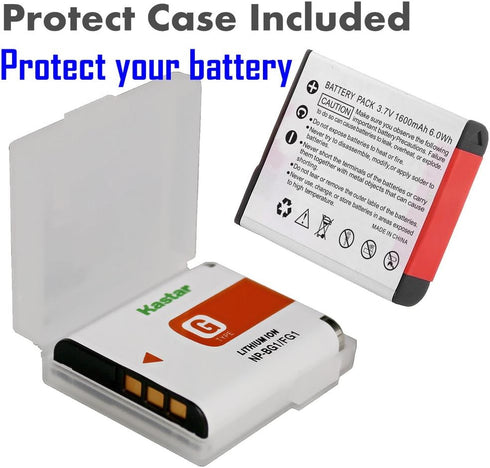 High Capacity InfoLithium NP-FG1 Replacement Lithium-Ion Battery for Sony Cyber-Shot DSC-H50, Cyber-Shot DSC-H10, Cyber-Shot DSC-W120, Cyber-Shot ...