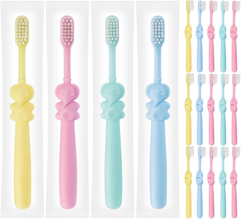 20 pcs Disposable Kids Toothbrushes Bulk Individually Wrapped,Kids Toothbrush for Age 2+ Toddler Children Toothbrush Set Soft Bristles Boys Girls ...