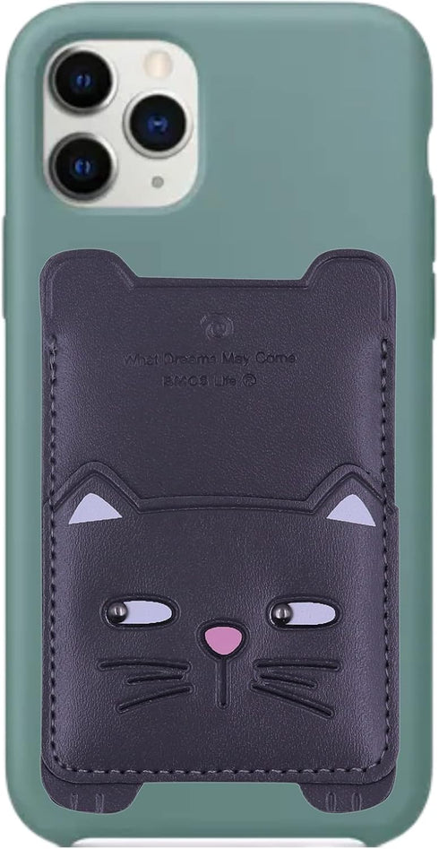 ZGMYC Cute Animals Phone Card Holder Sleeves, PU Leather Adhesive Stick On Wallet Phone Pocket Credit ID Case for All Smartphones...