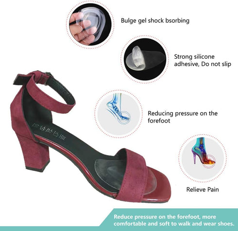 Ball of Foot Cushions Metatarsal Pads for Women Men Soft Gel Insoles Supports Forefoot Cushioning, Pain Relief Morton's Neuroma Foot Pads (4 Pair)...