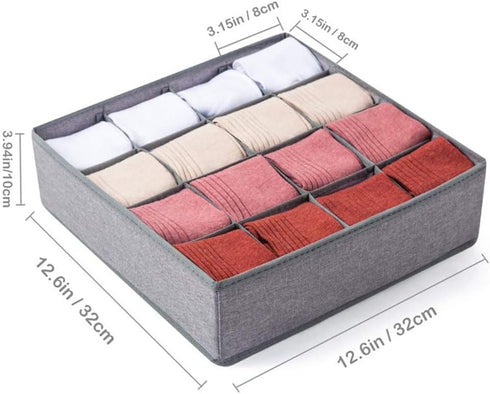 Underwear Organizer with Drawer Dividers, Foldable Fabric Dresser Closet Organizers Bins, Bedroom Cabinet Organization and Storage Box for Baby Cl...