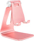 Rose Gold Foldable Aluminum Alloy Cell Phone Holder,Tabletop Metal Phone Stand with Adjustable Angle by Swivel Axis,Smartphone Cradle...