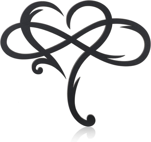 Willbond Wood Infinity Heart Wall Decor 9.8 x 11.8 Inch Love Sign Plaque Wood Art Geometric Wall Decor for Wedding Gifts Home Bedroom Living Room ...
