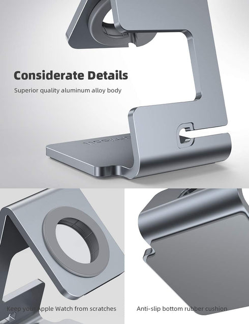 Lamicall Stand Suit for Apple Watch, Charging Stand : Desk Watch Stand Holder Charging Dock Station Compatible with Apple Watch Series 7/SE 45mm 4...