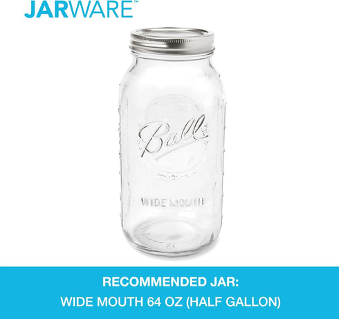 Jarware Cold Brew Coffee Maker and Tea Infuser Lid For Wide Mouth Mason Jars,Black...