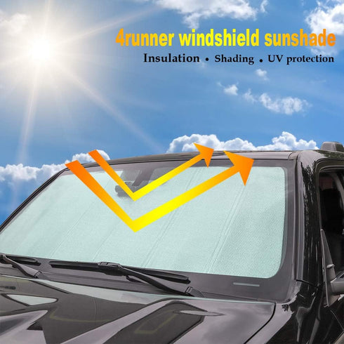 Front Windshield Sunshade - JeCar for 4runner Sunshade Car Sun Shade Heat Shield Custom-fit Sunshade Sun Visor Mat for 2017 2018 2019 2020 2021 20...