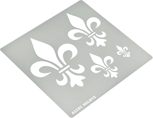 Aleks Melnyk No.250 Metal Stencil, Fleurs de Lys Symbole, French fleur-de-lis, Lily Flower, Ornament, Vintage, Patterns, Template for Wood Burning...