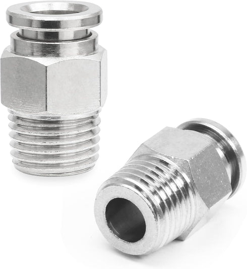 5 Pack Push to Connect Tube Fittings Pneumatic Male Straight Release Connectors Tube, 8mm Tube OD(PC8-02)...