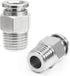 5 Pack Push to Connect Tube Fittings Pneumatic Male Straight Release Connectors Tube, 8mm Tube OD(PC8-02)...